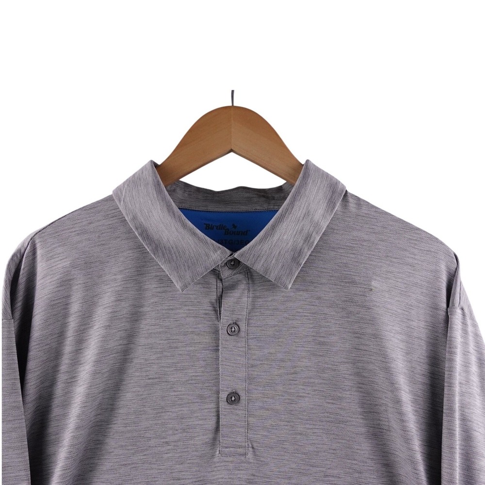 Birdie‎ Bound Mens 3XL Golf Polo Shirt Gray Heathered Short Sleeve Performance